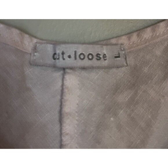 Cut Loose 100% Linen Tank Midi Dress SZ L Sleeveless Scoop Neck Pastel Pale Pink - Picture 3 of 10